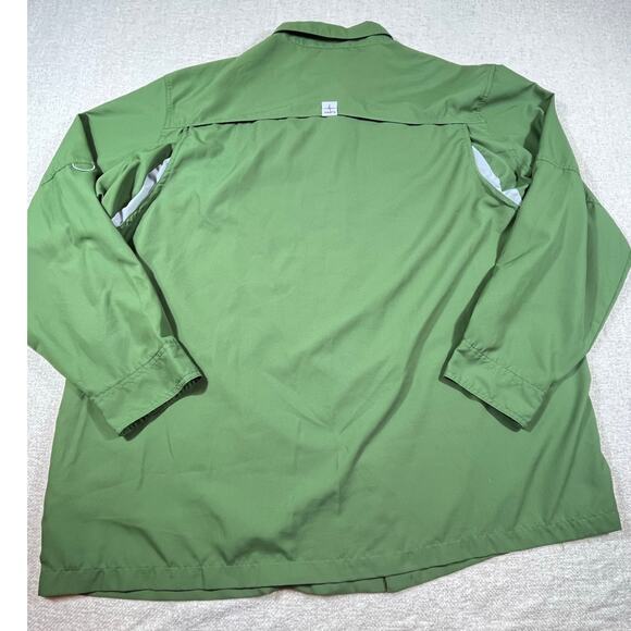 Habit Men’s 3XL Green Long Sleeve Button Front Vented Performance Fishing Shirt - Picture 2 of 6
